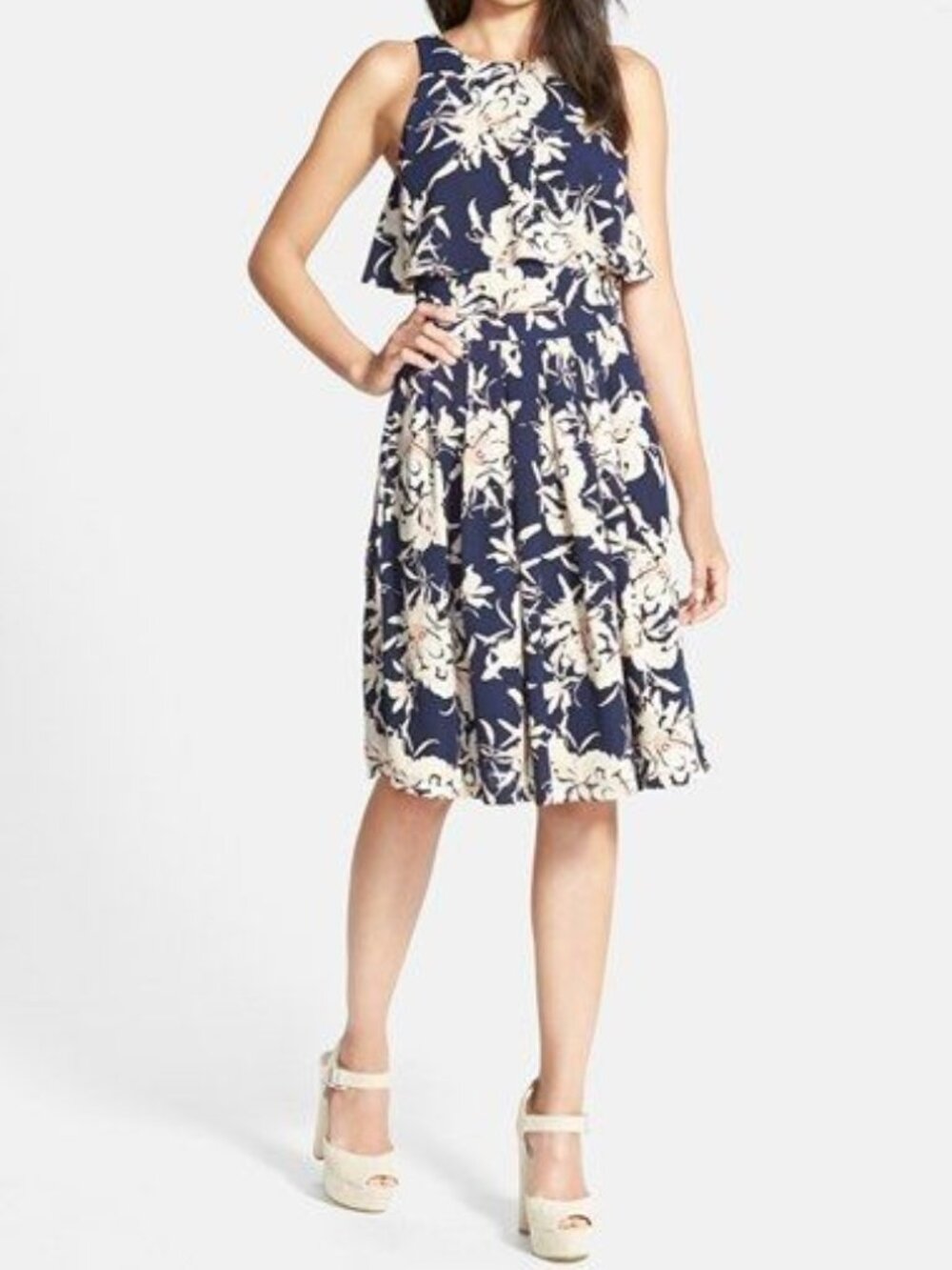 ASTR The Label Floral A-Line Skirt